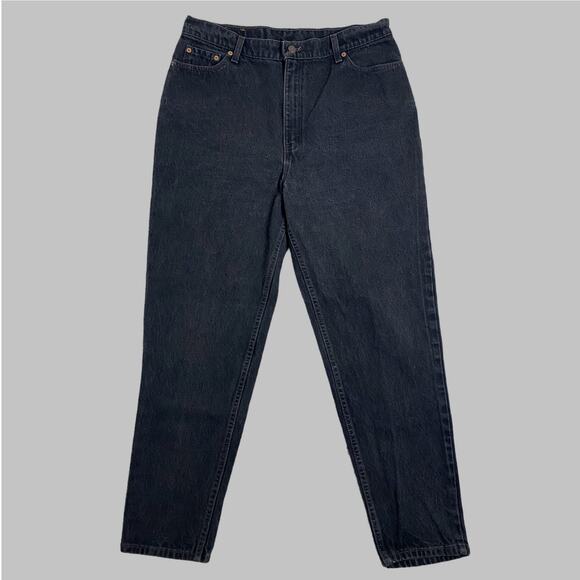 Levi's 522 Vintage Jeans Womens 18 36X30 Black High Rise Tapered Fit Leg USA 90s - Picture 2 of 13